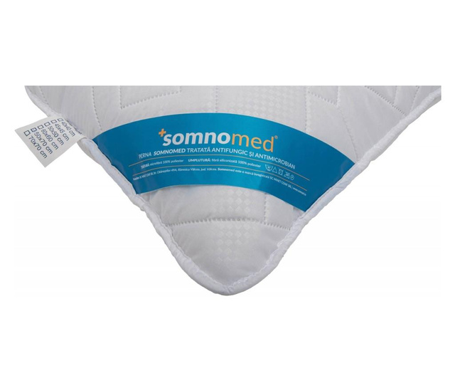 Somnomed antimikrobiális és gombaellenes párna 95°C - 50 x 70 cm között mosható, fogantyús tasakba csomagolva