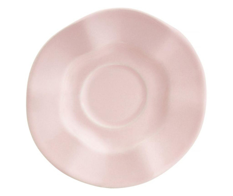 Farfurioara suport ceasca 15cm, roz, ceramica, AMBITION Diana Rustic