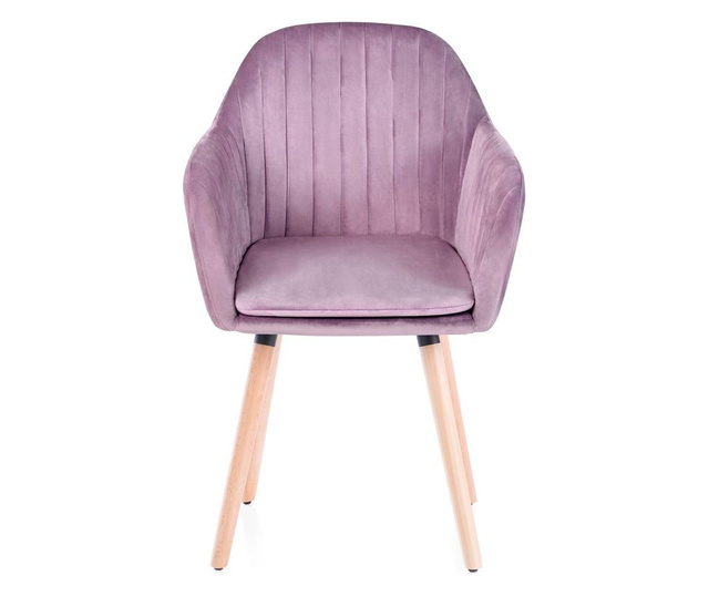 Set 2 scaune Homede, Lacelle, roz pudra, 56x44x84 cm