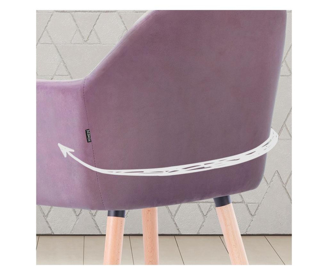 Set 2 scaune Homede, Lacelle, roz pudra, 56x44x84 cm