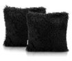 Set 2 fete de perna Ameliahome, Karvag, negru, 45x45 cm