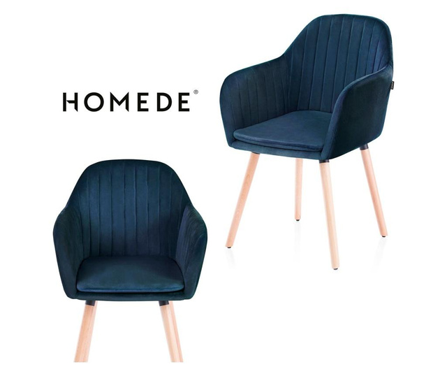 Set 2 scaune Homede, Lacelle, bleumarin, 56x44x84 cm
