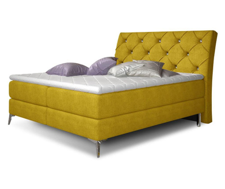 Boxspring krevet s prostorom za odlaganje Adel Yellow 160x200 cm