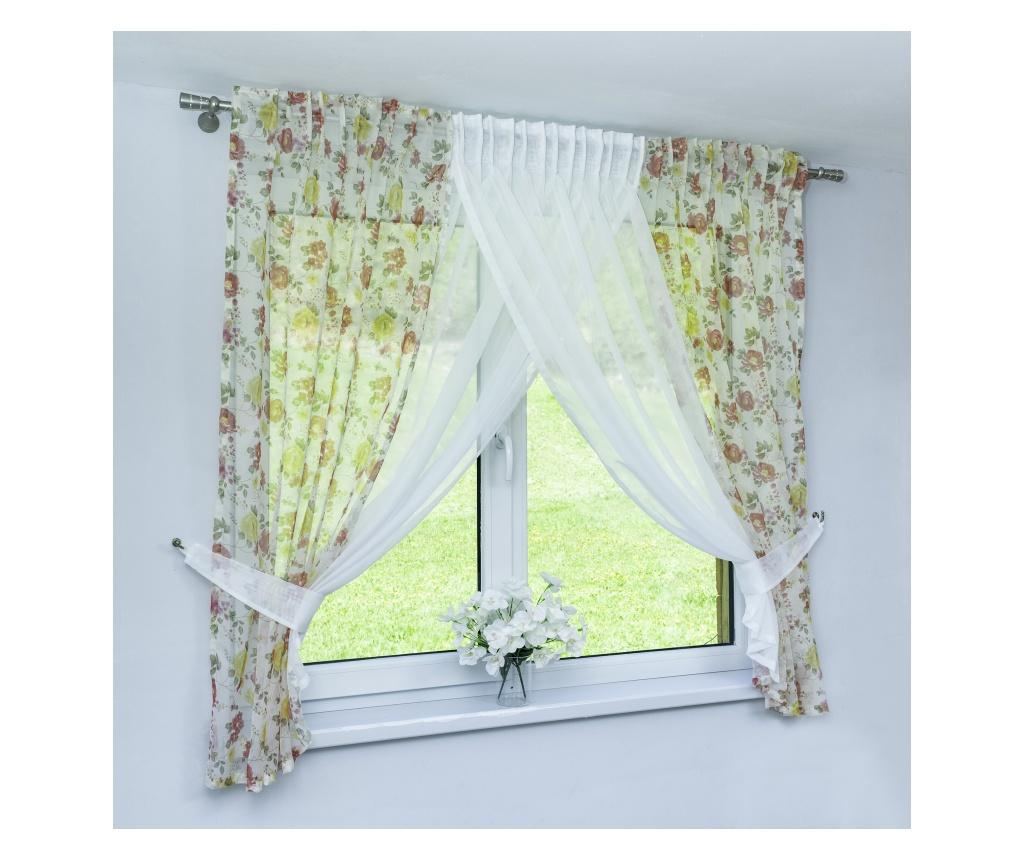 Perdea Decolis mini Betty rosu cu Voal alb M7.1 latime 270 cm, inaltime 150 cm Decolis, 270 x 150, Rosu/Alb - 2