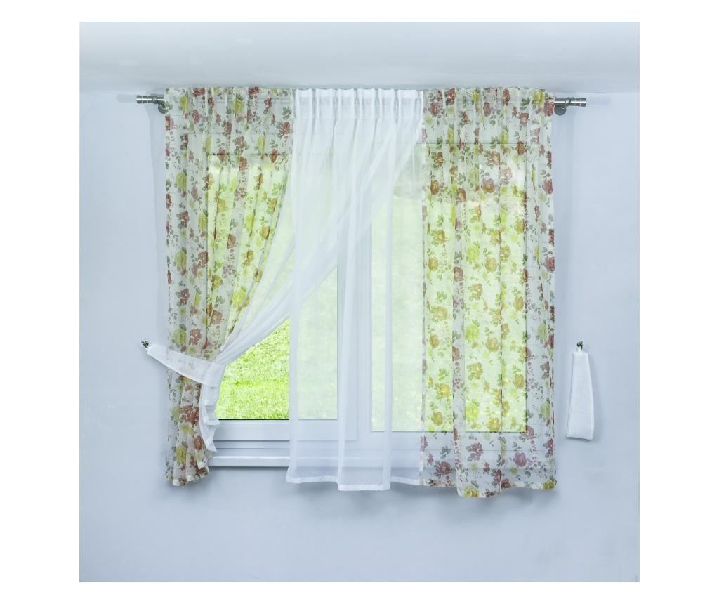 Perdea Decolis mini Betty rosu cu Voal alb M7.1 latime 270 cm, inaltime 150 cm Decolis, 270 x 150, Rosu/Alb - 3