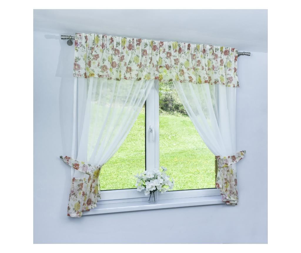 Perdea Decolis mini Voal alb cu Betty rosu M13.2 latime 270 cm, inaltime 150 cm - 2