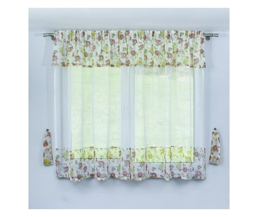 Perdea Decolis mini Voal alb cu Betty rosu M13.2 latime 270 cm, inaltime 150 cm - 3