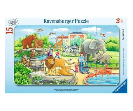 Ravensburger 15 db-os keretes puzzle – Kalandok az állatkertben...