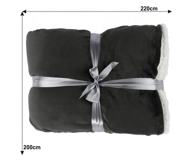 Patura cu doua fete, gri, 205x220, ANKEA TYP 3