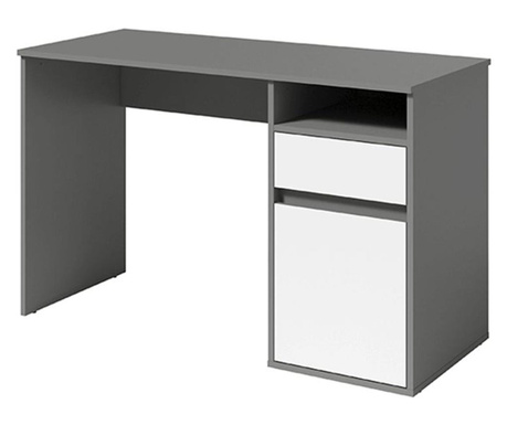 Masa pentru calculator, gri-grafit inchis / alb, BILI