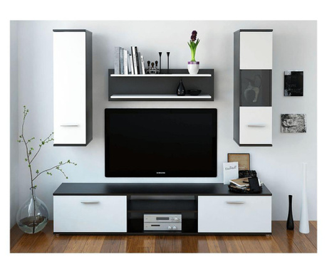 Mobilier pentru living, negru/alb, WAW NEW Mobiliere