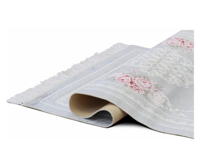 Covor 160X230 cm, gri/model cu flori, SEDEF TYP 2