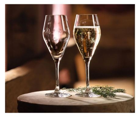 Set 2 pahare șampanie Toys Delight, sticlă cristalizata, 260 ml - 413016