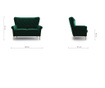Amelie Dark Green Kétszemélyes kanapé