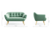 Canapea 2 locuri Optisofa, Elsa Riviera Light Green, verde deschis, 88x134x78 cm