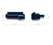 Coltar reversibil extensibil Optisofa, Esme Navy Blue, bleumarin, 234x158x85 cm