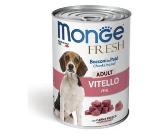 Хапки в пастет за кучета в зряла възраст Monge Fresh Adult, с телешко месо, 400гр
