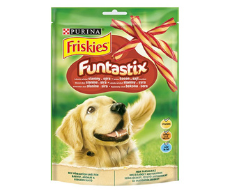 Лакомство за кучета в зряла възраст PURINA FRISKIES Dog Funtastix, с бекон и сирене, 175гр