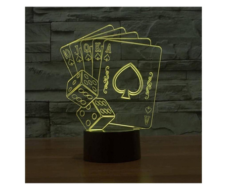 3D LED лампа Карти за покер