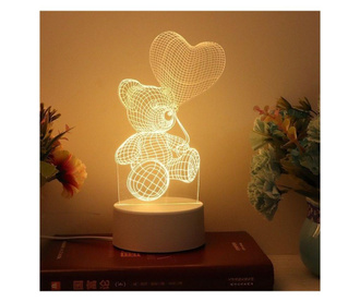 3D LED лампа Мече с балон сърце