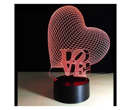 3D LED лампа Сърце с надпис Love