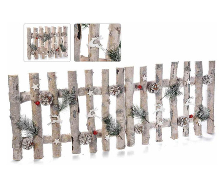 Gard decorativ de mesteacan cu conuri de brad 100x26 cm