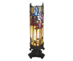 Настолна лампа с Основа от От Полирезин Черен И Абажур От стъкло Tiffany 10x10x33 См  0