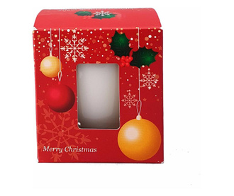 Illatos gyertya „Boldog karácsonyt” üvegpohárban, DellArt, 7 x 8 cm, időtartama 30 óra