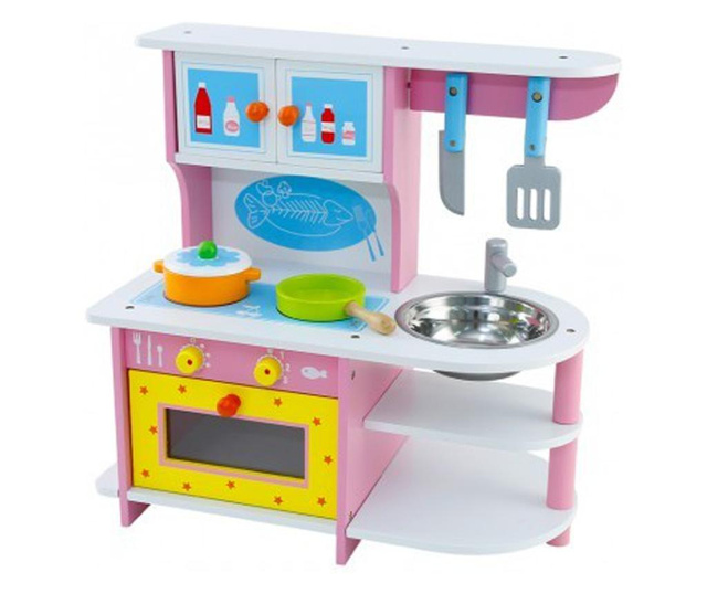 Bucatarie Mare din Lemn Pink Gas Stove for Chef Krista