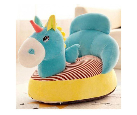 Fotoliu maxi bebe din plus cu spatar - Unicorn Bleu