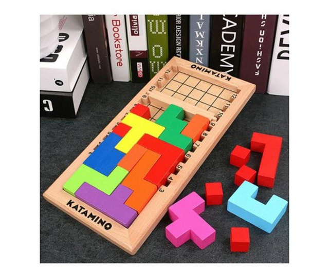 Joc de strategie Tetris 3D Kataminor, din lemn