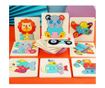 Puzzle 3D mini pastel, 12 modele, din lemn