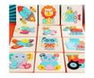 Puzzle 3D mini pastel, 12 modele, din lemn