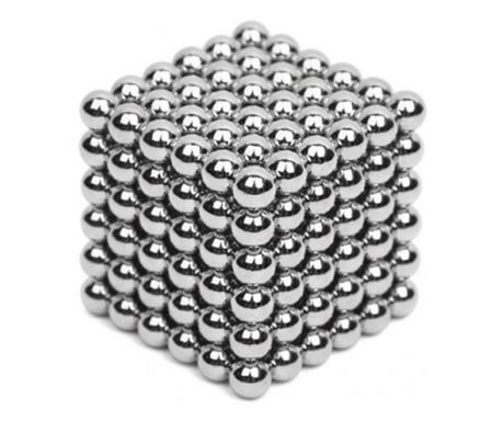Neocube argintiu, set 216 bile magnetice 5 mm