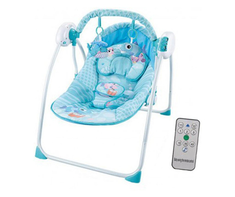 Balansoar A1 bebelusi cu telecomanda, Ocean blue - Krista®