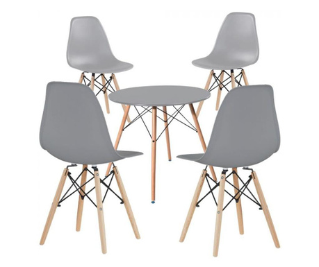 4 buc scaune moderne cu masa pentru bucatarie - Gri Gospodarie