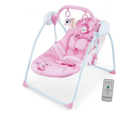 Balansoar A2 bebelusi cu telecomanda, Ocean Pink - Krista®