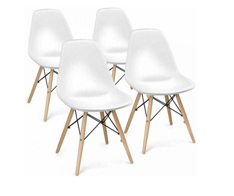 4 kusová sada moderních jídelních židlí ve 4 barvách,bílá