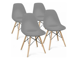 4 kusová sada moderních jídelních židlí ve 4 barvách,šedá