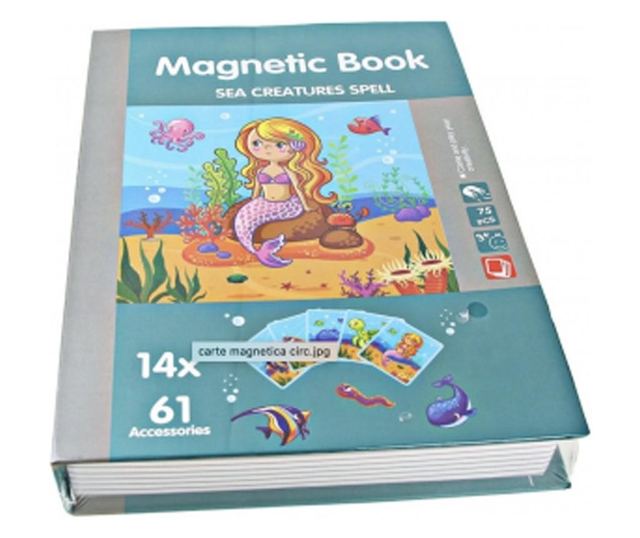 Carte cu 14 Puzzle Magnetic Magia Creaturilor Marine, 61 piese