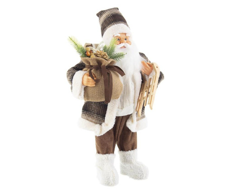 Figurica Božička v belo rjavem tekstilu Highlander 36x20x60 cm