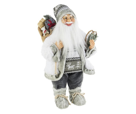 Фигурка на Дядо Коледа От Текстил Бяло Сив Holly 30x18x60 См  0
