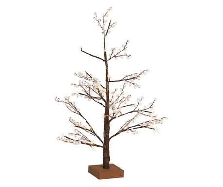 Svetleči okras rjavo drevo beli sadeži s svetlečimi LED diodami Ø 45x90 cm