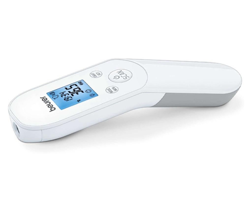 Безконтактен термометър Beurer, За челото, 60 записа, Автомтатично изключване, Звуков сигнал, Бял - 2