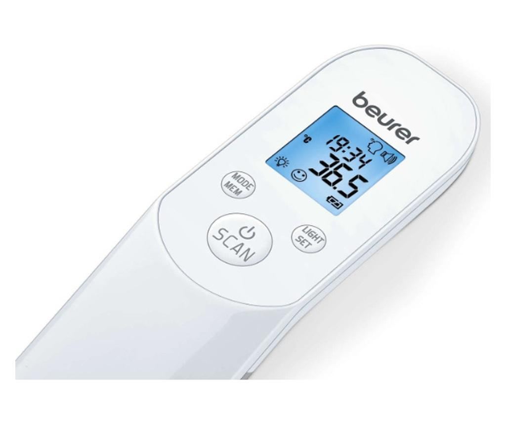 Безконтактен термометър Beurer, За челото, 60 записа, Автомтатично изключване, Звуков сигнал, Бял - 4