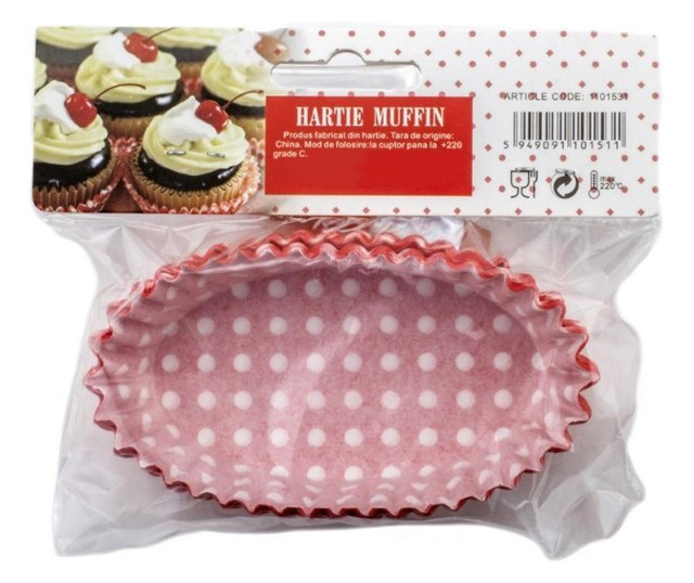 Hartie muffin colorata 8.5x4.7x2 cm 75 buc/set, AZHOME