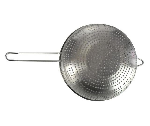 Szűrő egy fogantyúval, apró lyukú, 22 cm, matt, rozsdamentes, AZHOME