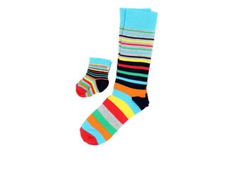 Комплект ярко оцветени чорапи, ODDSOCKS, за татко и бебе, модел MINIME 2, размер 39-46 и 0-12 месеца