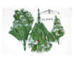 Brad artificial de Craciun nins, decorat cu conuri pin, pentru interior/exterior, inaltime 180 cm, 760 ramuri, Flippy, verde, su