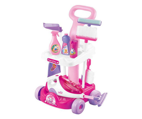 Detský upratovací vozík, ružový
